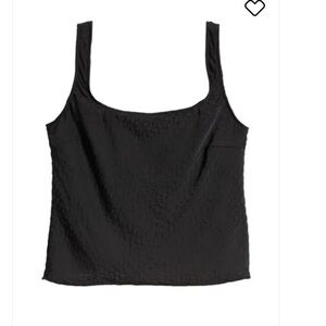 NWT- ASTR THE LABEL TEXTURED SATIN TANK IN BLACK, size XL